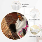 Farm Panda Bathroom Curtains 63 Inch Length, Window Curtains Tab Top, Farmhouse Barn Funny Animals Butterfly Light Filtering Window Treatments Drapes 52"x63" 2 Panel
