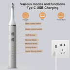 Tooth Polisher and Plaque Remover, Teeth Cleaning Tools for Cleaning and Polishing of Tooth, Dental Cleaning Tools for Brighten and Polish Teeth with 5 Brush Heads, 4 Speed Modes and 3 Polish Pastes