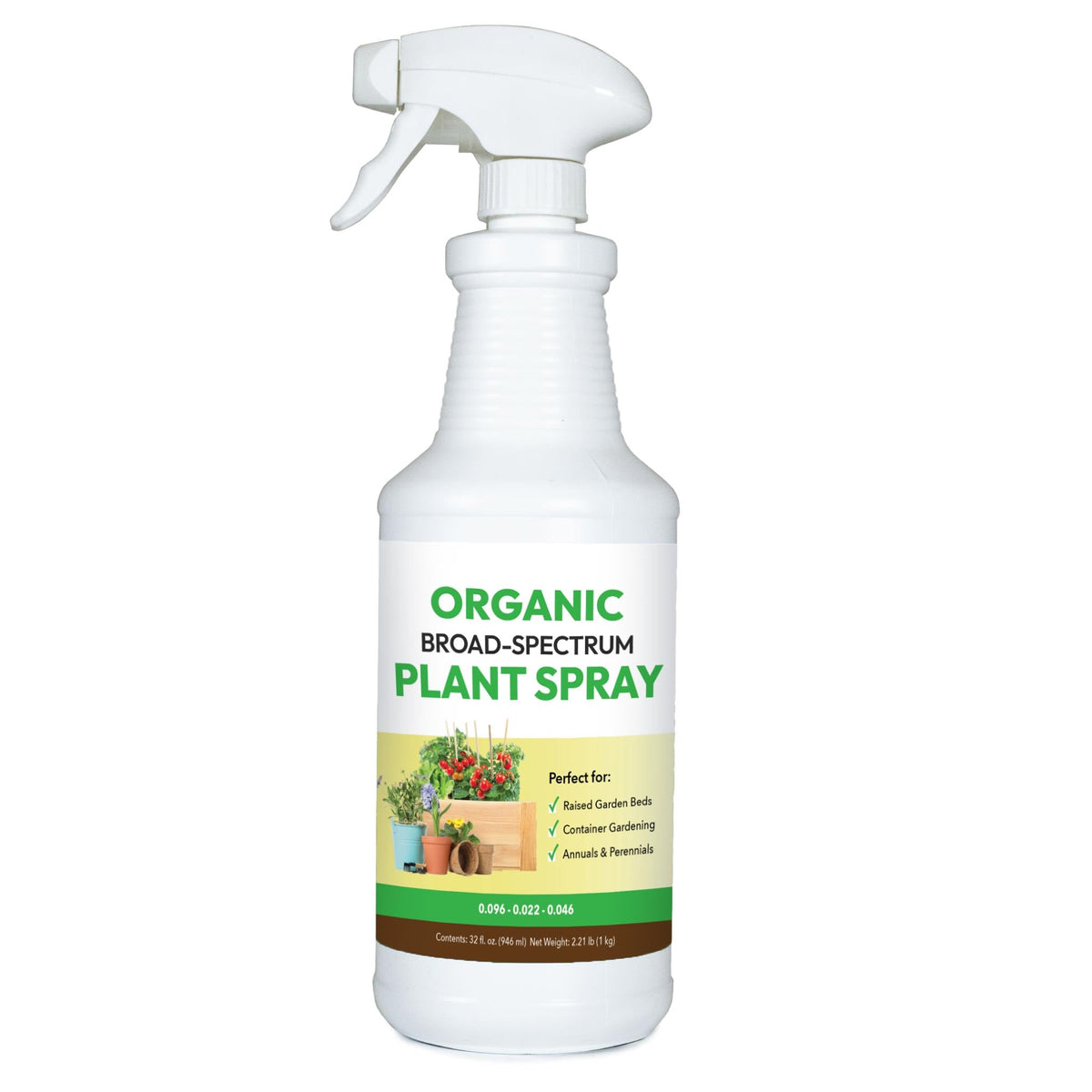Organic Broad-Spectrum Plant Spray - Foliar Liquid Plant Food in a Spray Bottle for Outdoor Vegetables, Herbs & Flowers | Infused with Soil Enriching Microbes | 32oz, Ready to Use, No Mixing Required