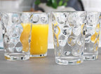 Home Essentials & Beyond Glassware Set 18 Piece Mixed Drinkware Set. 6 Highball Tumblers-17 oz., 6 Rock Whiskey-13 oz., and 6 Juice-7 oz. All Size Glass Cups Drinking Glasses. (Design on Inner Glass)