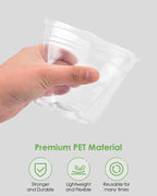 PACETAP 60Pack 3.5 Inch Reinforced Clear Nursery Pots with Drainage Holes, Variety Pack Plastic Plant Pots with 20 Plant Labels for Indoor Outdoor Flower Seed Starter