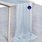 MDS Halloween Chiffon Table Runner - 20 Pack, 29 x 170 Inches, 14ft Each - Sheer Spooky Table Runners for Haunted House Parties, Trick-or-Treat Tables, Witchy Décor, Wedding & Events - Baby Blue