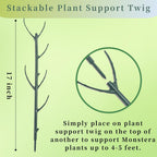 10 Pack Stackable Plant Support Stakes, 75inch Climbing Plant Sticks Structures for Monstera with Garden Ties, Durable Alternative to Moss Pole for Indoor Outdoor Plants