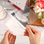Yulejo 12 Pcs Clear Acrylic Place Cards with 12 Acrylic Holder Wedding Table Numbers with Acrylic Stand DIY Table Name Cards Plates for Wedding Reception Banquet Decors (4 x 6 x 0.08 Inch)