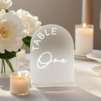 Frosted Arch Wedding Table Numbers 1-30 with Stands, 5x7 Inch Acrylic Arch Sign with Holder for Wedding Reception Table Centerpiece Decoration(New)