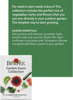 Burpee Garden Sown Flower, Herb & Vegetable 10 Packs of Non-GMO Basil, Lettuce, Cucumber, Radish, Spinach, Kale, Zucchini, Sunflower & Marigold, Seeds for Planting
