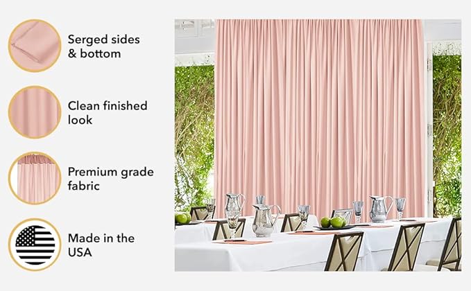 AK TRADING CO. 10 feet x 10 feet Charcoal IFR Polyester Backdrop Drapes Curtains Panels with Rod Pockets - Wedding Ceremony Party Home Window Decorations