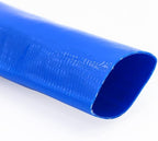 DAVCO 2.5" x 50 ft Pool Backwash Hose, Heavy Duty Reinforced Blue PVC Lay Flat Water Discharge Pump Hoses For Swimming Drain Pools and Clean Filters,with 1 Clamp