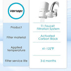 Faucet Water Filter for Sink, Rapid Flow - 400 Gallons Faucet Mount Water Filtration System for Tap Water, NSF Certified Reduces Chlorine & Bad Taste with 2 Replacements, T1