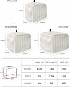 Toaster Cover 2 Slice Cream Stripes Toaster Oven Cover with Pockets White Vertical Striped Dustproof Bakeware Protector Small Kitchen Appliance Dust Covers and Fingerprint Protection for Women