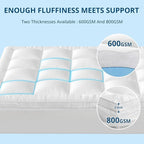 YUGYVOB California King Mattress Topper Extra Thick, Cooling, and Breathable Mattress Pad 8-21" Deep Pocket Soft Down Alternative Fill