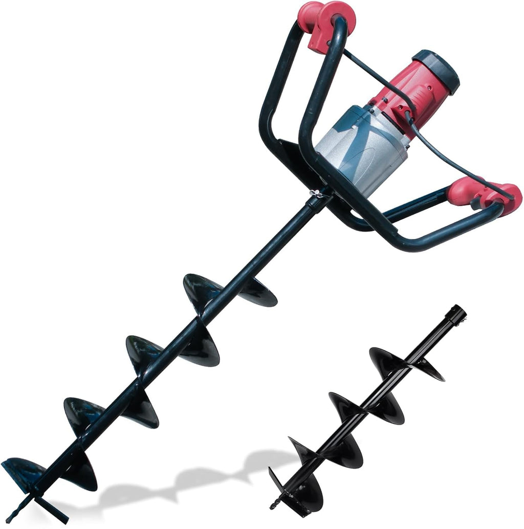 DC HOUSE 1500W Electric Post Hole Digger Earth Auger Hole Digger Digging Tools Auger with 6" Digging Bit Set with Reverse Function, Prune Farmland and Garden