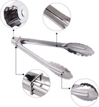 Mini Stainless Steel Serving Tongs Small Tongs for Serving Food Cooking Salad Grilling (7-Inch 3 Pieces)