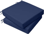 AAAAAcessories Outdoor Seat Cushions for Chairs, Waterproof, Fade-Resistant, 19" x 19" x 3", Patio Furniture Replacement Cushions, Set of 2, Navy Blue