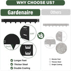 Galvanized Steel Landscape Edging - 40 Inch Strips, 6 Inch Depth, 6-Pack Black Bendable Metal Edging (20FT Total Length)