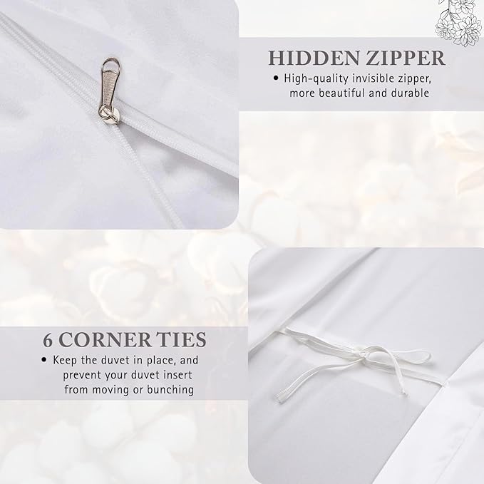 1000 Thread Count King Duvet Cover 100% Egyptian Cotton Hotel Luxury Quality 1 Piece Comforter Cover All Season Breathable Zipper Closure & Corner Ties (Cal King/King, Dark Grey)