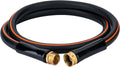 EASTRANS Short Garden Hose 5 ft x 5/8", Heavy Duty Black Orange Water Hose with 3/4" Solid Brass Connector, Flexible, Lightweight, Durable, Male to Female