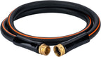 EASTRANS Short Garden Hose 10 ft x 5/8", Heavy Duty Water Hose with 3/4" Solid Brass Connector for All-weather Outdoor, Black & Orange