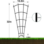 4 Pack 32'' Indoor Plant Trellis for Potted Plants, Metal Garden Trellis for Climbing Plants Outdoor, Black Coated Flower Pot Trellis for Climbing Plants Houseplants Vine Ivy