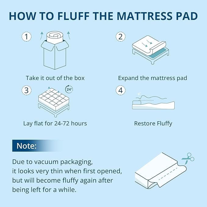 YUGYVOB California King Mattress Topper Extra Thick, Cooling, and Breathable Mattress Pad 8-21" Deep Pocket Soft Down Alternative Fill