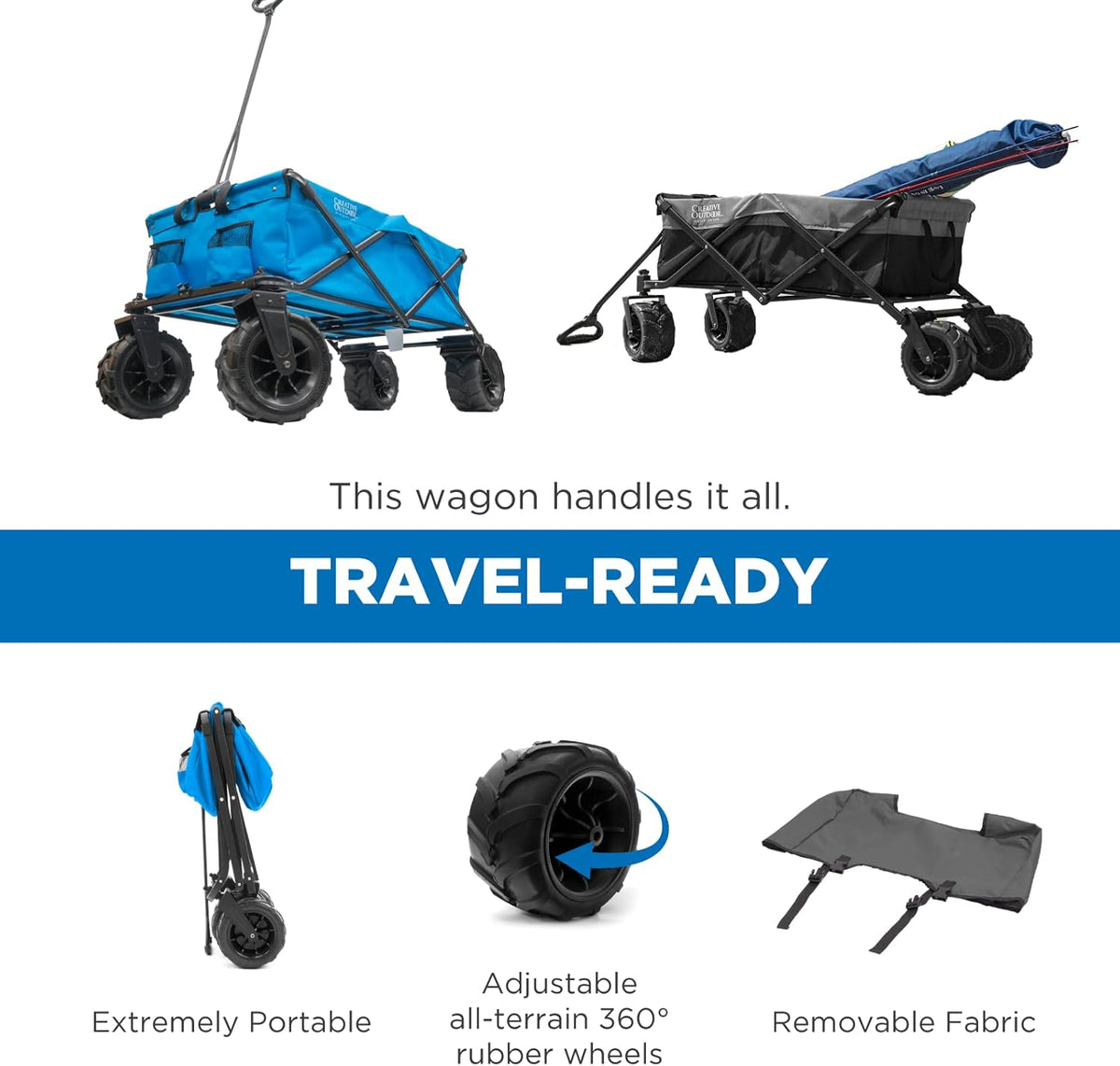Creative Outdoor Original Folding Wagon All-Terrain Wheels