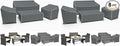 Gasadar Patio Furniture Covers,4-Piece Outdoor Furniture Cover Waterproof for Patio Loveseat,Chair and Coffee Table,500D Heavy Duty,Grey,(Pack of 2)