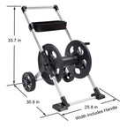 Liberty Garden 304 Explorer Two Wheel Hose Reel Cart, Aluminum, Holds 250-feet of 5/8" Hose, Silver/Black