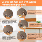 48 Pack Cockroach Gel Bait, Highly Effective Roach Killer Indoor Infestation Solution, Fast Acting Cockroach Killer Indoor Home Kitchen Use, Easy to Apply & No Mess Roach Bait Gel, Long-Lasting