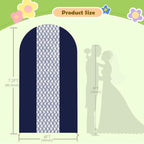 Navy Blue Arch Cover 7.2ft Lace Arched Backdrop Cover Dark Blue Chiara Arch Frame Back Drop Cover Spandex Wedding Arch Stand Fabric Navy Rustic Vintage Party Baby Shower Birthday Decorations
