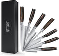 Yatoshi Kitchen Knife Set - 7 Piece, Ultra Sharp High Carbon Stainless Steel, Hidden Tang with Pakkawood Handles