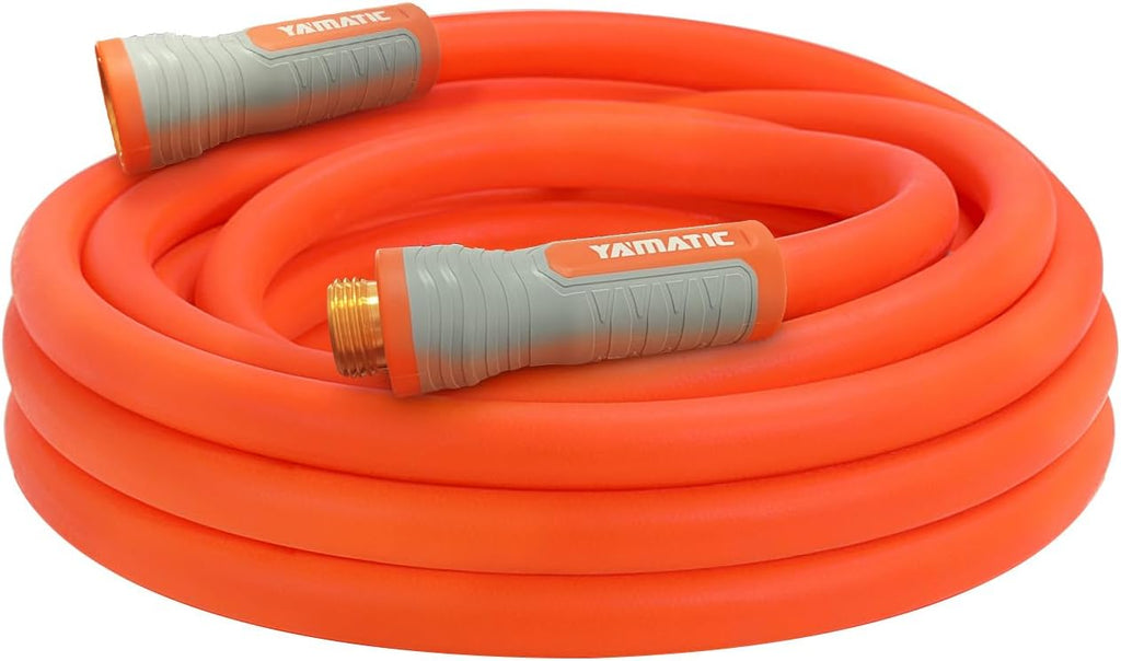 YAMATIC Heavy Duty Garden Hose 5/8 in x 40 ft with Swivel Fitting, Super Flexible Water Hose, All-weather, Lightweight, Burst 600 PSI