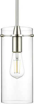 Brushed Nickel Pendant Lights Kitchen Island - Large Clear Glass Pendant Light Fixture