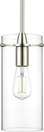 Brushed Nickel Pendant Lights Kitchen Island - Large Clear Glass Pendant Light Fixture