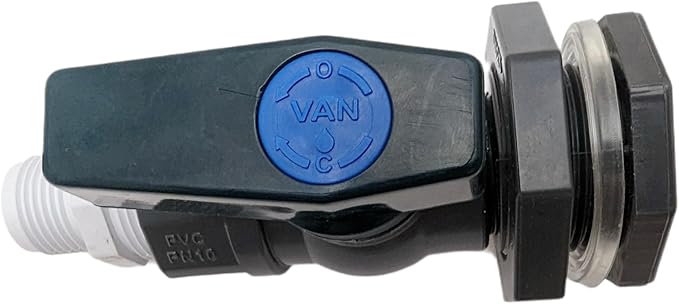 Rain Barrel Spigot Kit - 3/4" PVC Full Port Ball Valve with Bulkhead Fitting +Hose Adapter