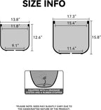Kante 17.3-Inch Dia Round Concrete Planter, Indoor & Outdoor Garden Pot with Drainage Hole & Rubber Plug, Ideal for Flower and Tree, Weathered Concrete