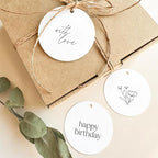 Custom Hang Tags for Favors, Custom Gift Tags, Customized Gifts Wrapping Labels, Personalized Wedding Items Birthday Party Favors Crafts Tag, Round Thick Kraft Paper Hang Tags with String