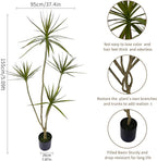 Artificial Dracaena marginata,5ft Tall Fake Plants Artificial Dracaena marginata Plants for Indoor, Fake Trees for Office Home Living Room Floor Patio Greening Porch Decor