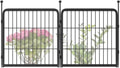FXW Garden Fence Outdoor for The Yard – 24in(H) x 3.8ft(L) Heavy Duty Metal Animal Barrier for Dog and Rabbit, Decorative Dog Fence, 2 Panels, Black