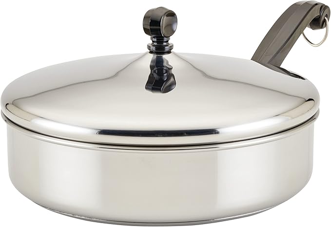 Farberware Classic Stainless Steel Fry Lid, Saute Pan (2.75 Quart), Silver
