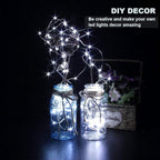 CYLAPEX Pack of 24 Cool White Fairy Lights String Battery Operated Fairy Lights, 3.3ft 20 LEDs Firefly Lights Silver Coated Copper Wire Lights for DIY Decor Christmas Decoration Costume