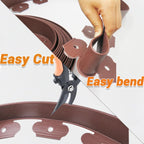 Landscape Edging Border, Plastic Edging for Landscaping, Garden Edging Border,Lawn Edging,Garden Borders,Flower Bed Edging no dig,Rubberific Landscape Edging, (Plastic Stakes, Brown-66Feet)