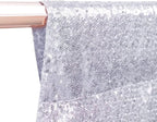 SquarePie Sequin Backdrop Opaque Non-Transparent Background Sparkly Curtain for Wedding Party 8FT x 8FT Silver