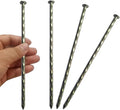 50 Pack - 8" Solid Galvanized Non-Rust Metal Garden Stakes, Spiral Landscape Edging Spikes/Anchors, for Paver Edging, Weed Barriers, Turf, House Construction, Carpentry Nail, Tent, Anchoring Spikes
