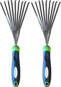 Garden Guru Stainless Steel Hand Rake Soil Tiller with Ergonomic Handle, Great for Gardening, Cultivating, Loosening Soil & Spreading Mulch (2 Pack)