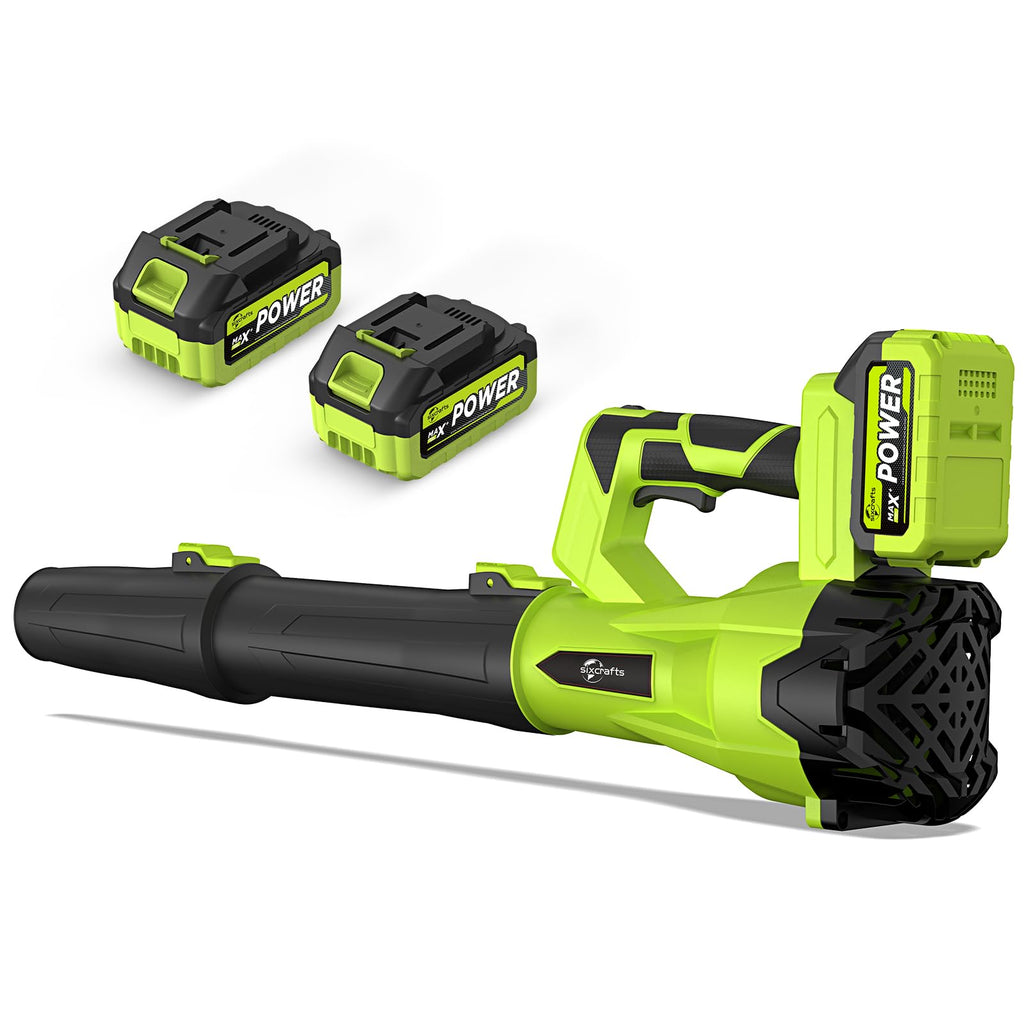Leaf Blower Cordless, Electric Blower with 2×4.0Ah Batteries & Charger, 6-Speed, Powerful Lightweight 21V Blower Kit for Lawn, Patio, Car Drying and Light Snow, Lightweight Handheld