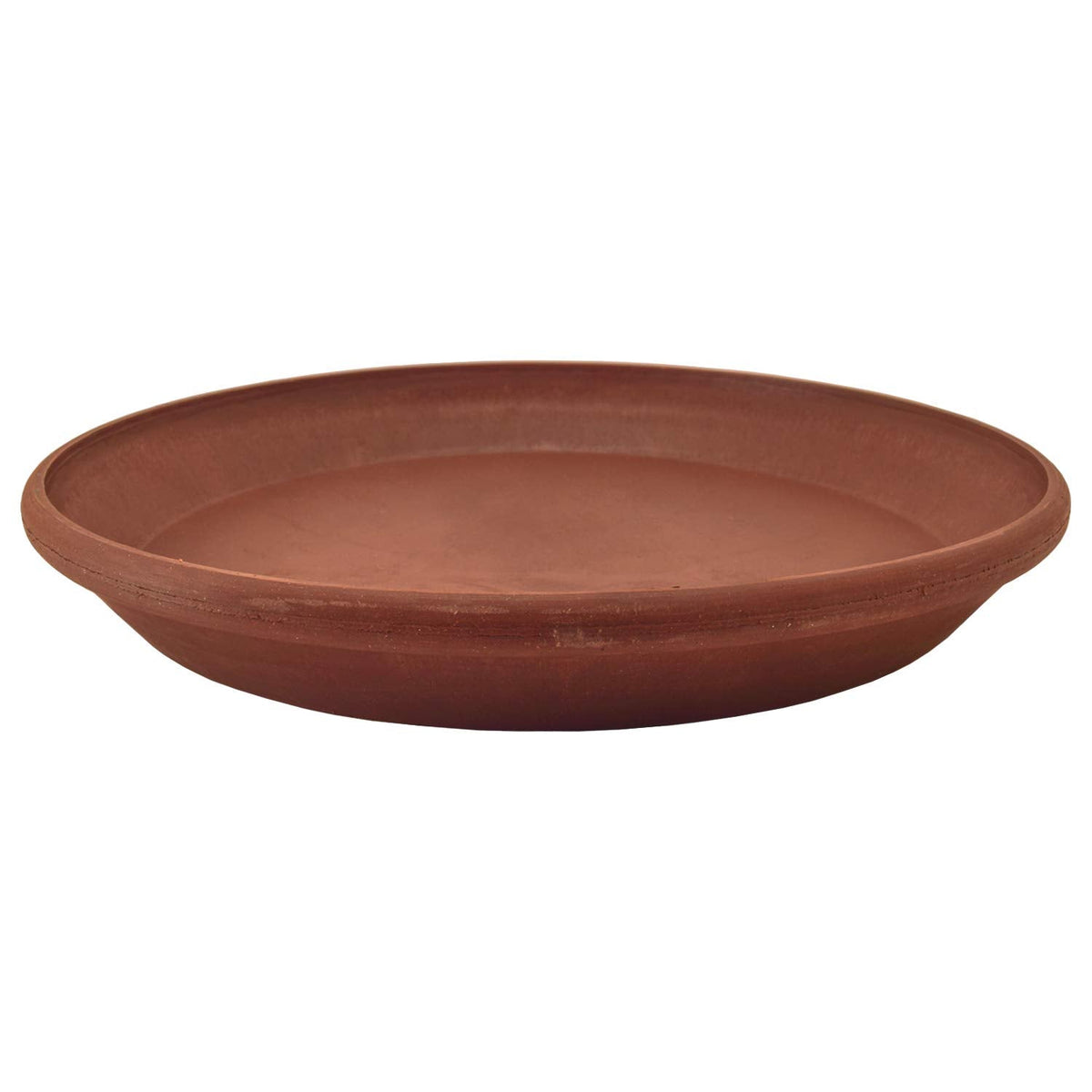 PSW Pot Collection AP35TC 14-inch Plastic/Stone/Wood Composite Plant Saucer Drip Tray – No Drainage Hole (Drillable), Indoor/Outer Water Tray, Terra Cotta Color