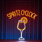 Spritz O'clock Neon Sign, Bar Pub Neon Sign, Custom Neon Sign, Spritz Cocktail Wall Decor, Bar Pub Led Light, Wine Lounge Wall Art Size:20inches