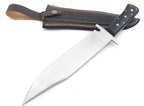 Nooraki - 15" Handmade Full Tang Hunting Knife with Leather Sheath, Multipurpose Bowie Knife with Micarta Handle for Everyday Carry, Outdoor Camping and Hunting