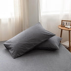 FACE TWO FACE Bedding Duvet Cover Set100% Washed Cotton Duvet Cover Linen Like Textured Breathable Durable Soft Comfy (Full, Gray)