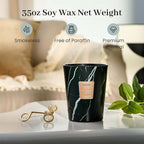 M&SENSE OudWood Scented Candles for Home, 3-Wick Highly Scented Jar Candles, Extra Large Candle 35 Oz 150 Hours Long Lasting Burning, Relaxing Aromatherapy Candle for Stress Relief, Meditation